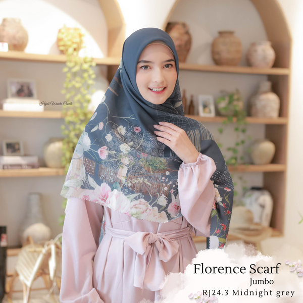 [ BUY 3 GET 1 FREE HIJAB ] Florence Scarf JUMBO - RJ24.3 Midnight Grey