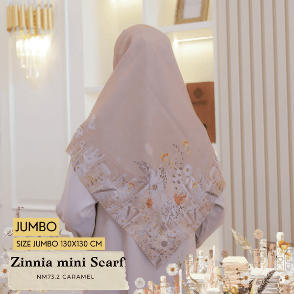 [ BUY 3 GET 1 FREE HIJAB ] Zinnia Mini Scarf Jumbo - NM73.2 Caramel