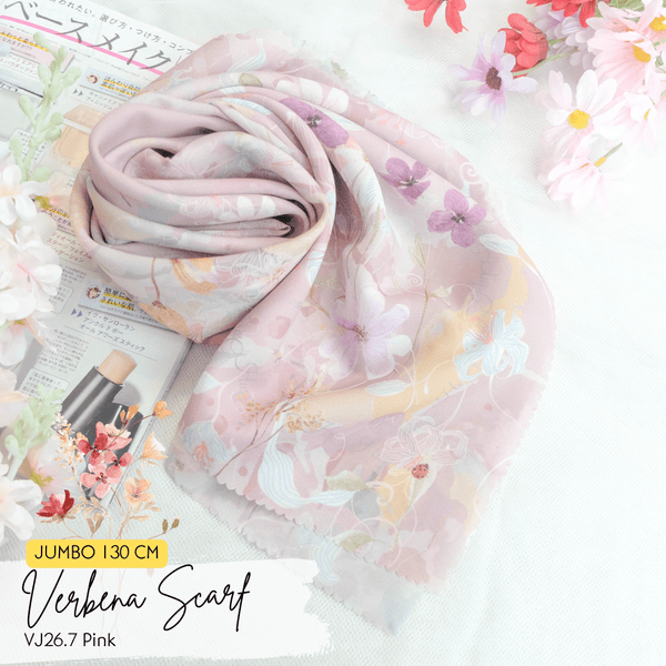 [ BUY 3 GET 1 FREE HIJAB ] Verbena Scarf JUMBO - VJ26.7 Pink