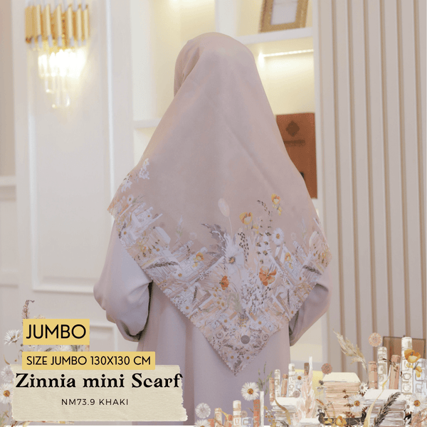 [ BUY 3 GET 1 FREE HIJAB ] Zinnia Mini Scarf Jumbo - NM73.9 Khaki