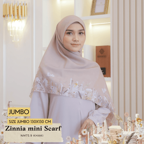 [ BUY 3 GET 1 FREE HIJAB ] Zinnia Mini Scarf Jumbo - NM73.9 Khaki