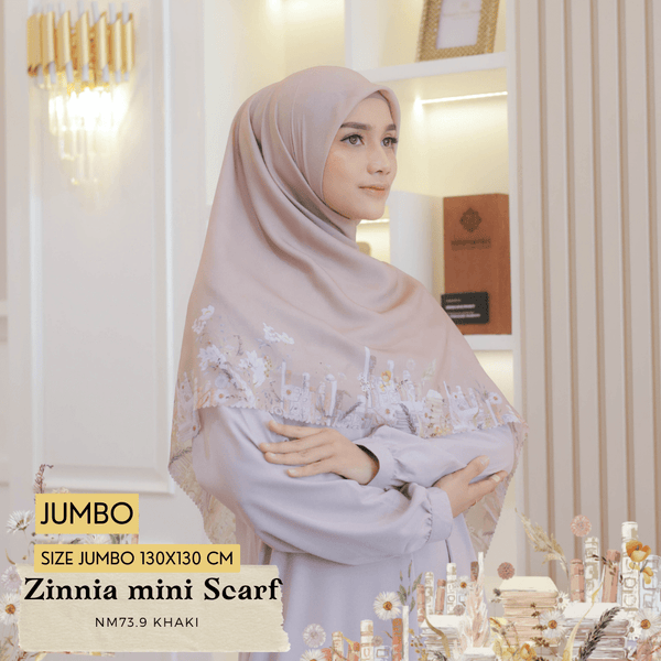 [ BUY 3 GET 1 FREE HIJAB ] Zinnia Mini Scarf Jumbo - NM73.9 Khaki