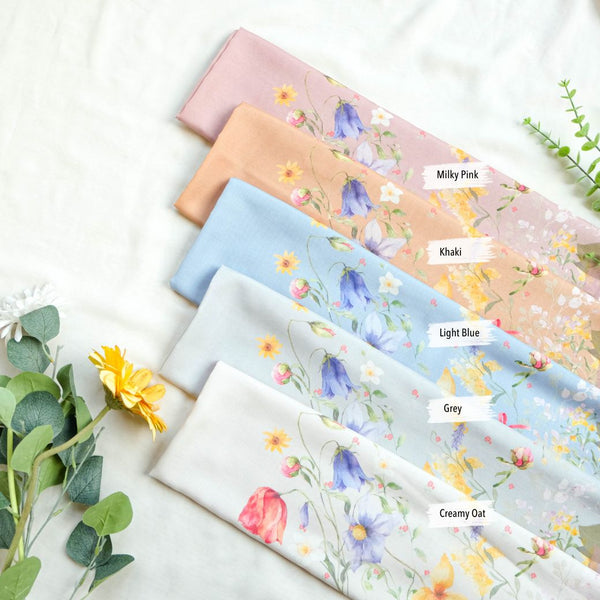 [ BUY 3 GET 1 FREE HIJAB ] Daffodil Scarf - DF14.5 Grey