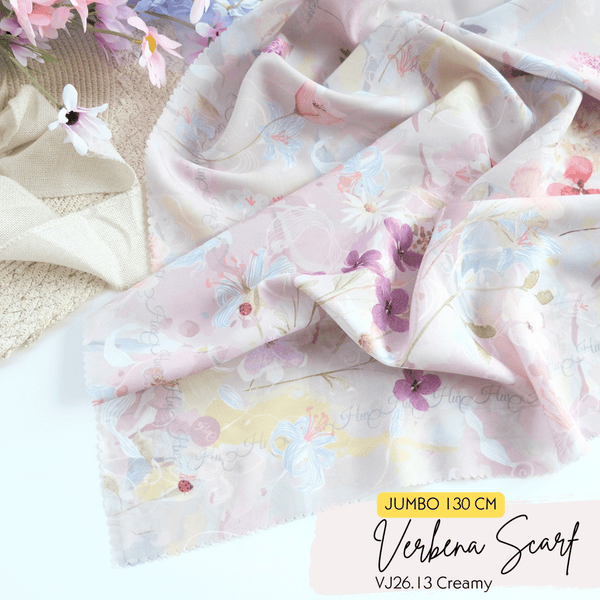 [ BUY 3 GET 1 FREE HIJAB ] Verbena Scarf JUMBO - VJ26.13 Creamy