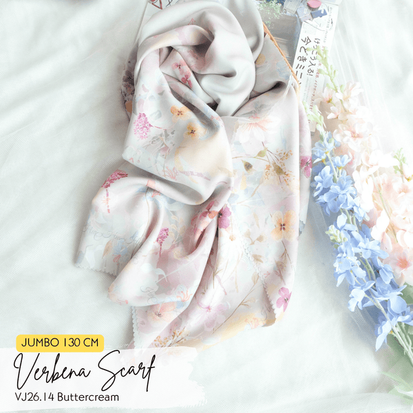 [ BUY 3 GET 1 FREE HIJAB ] Verbena Scarf JUMBO - VJ26.14 Buttercream