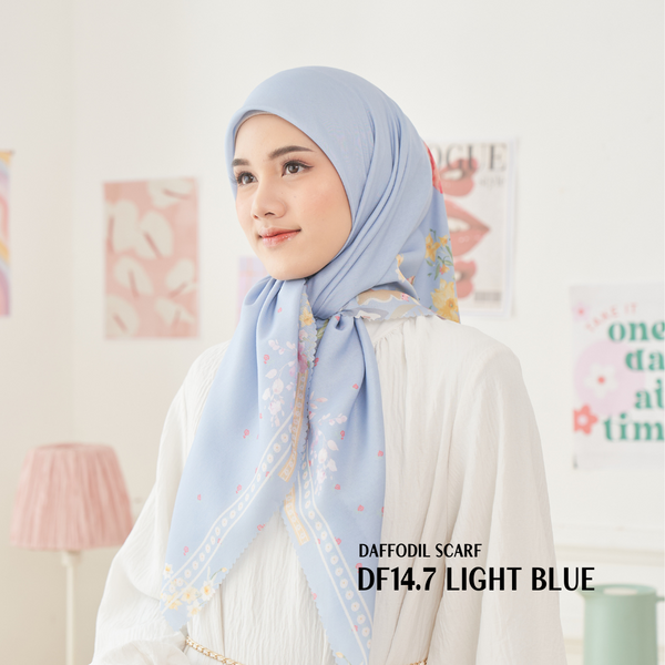 [ BUY 3 GET 1 FREE HIJAB ] Daffodil Scarf - DF14.7 Light Blue