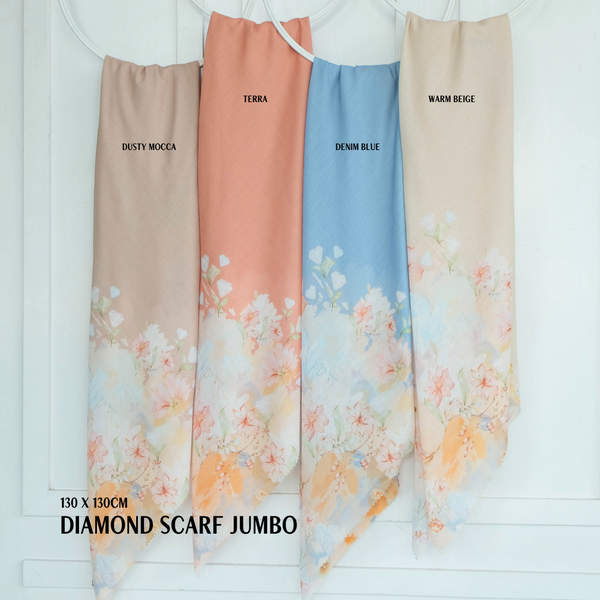 [ BUY 3 GET 1 FREE HIJAB ] Diamond Scarf JUMBO - JN07.2 Denim Grey