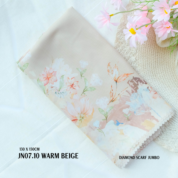 [ BUY 3 GET 1 FREE HIJAB ] Diamond Scarf JUMBO - JN07.10 Warm Beige