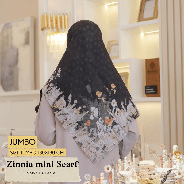 [ BUY 3 GET 1 FREE HIJAB ] Zinnia Mini Scarf Jumbo - NM73.1 Black