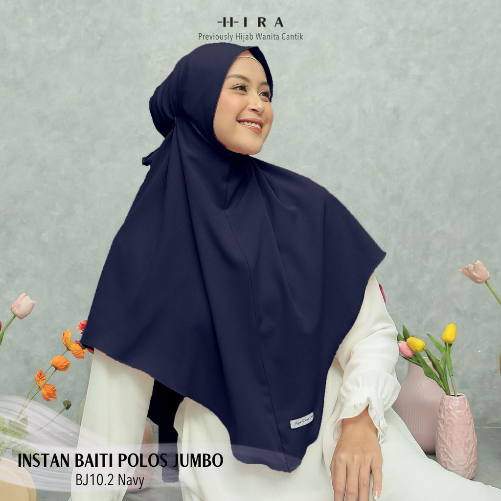 Hijab Instan Baiti Polos Jumbo - BJ10.2 Navy