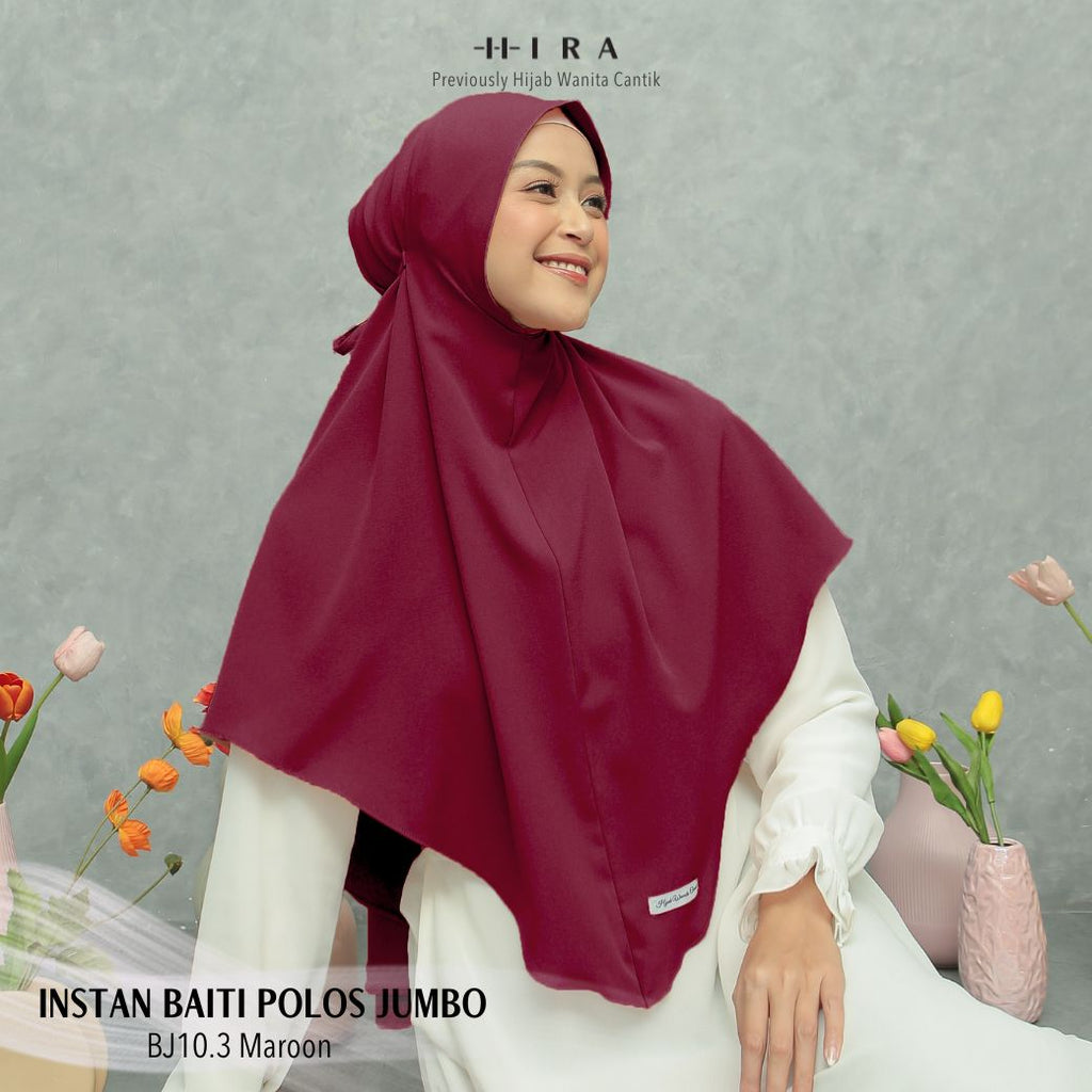 Hijab Instan Baiti Polos Jumbo - BJ10.3 Maroon