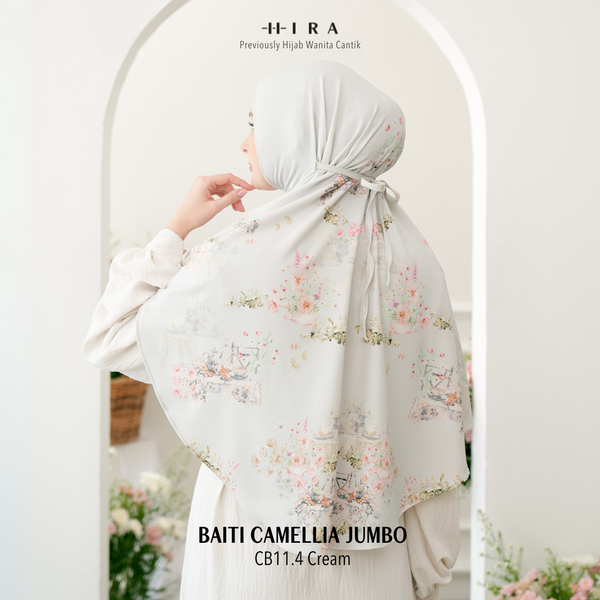 [ BUY 3 GET 1 FREE HIJAB ] Hijab Instan Baiti Camellia Jumbo - CB11.4 Cream