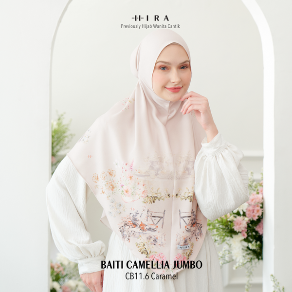 [ BUY 3 GET 1 FREE HIJAB ] Hijab Instan Baiti Camellia Jumbo - CB11.6 Caramel