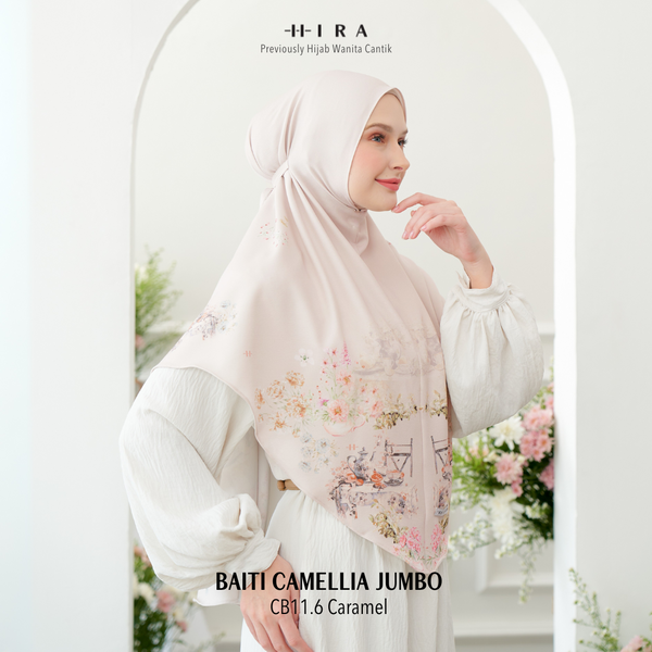 [ BUY 3 GET 1 FREE HIJAB ] Hijab Instan Baiti Camellia Jumbo - CB11.6 Caramel