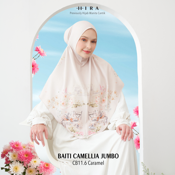 [ BUY 3 GET 1 FREE HIJAB ] Hijab Instan Baiti Camellia Jumbo - CB11.6 Caramel