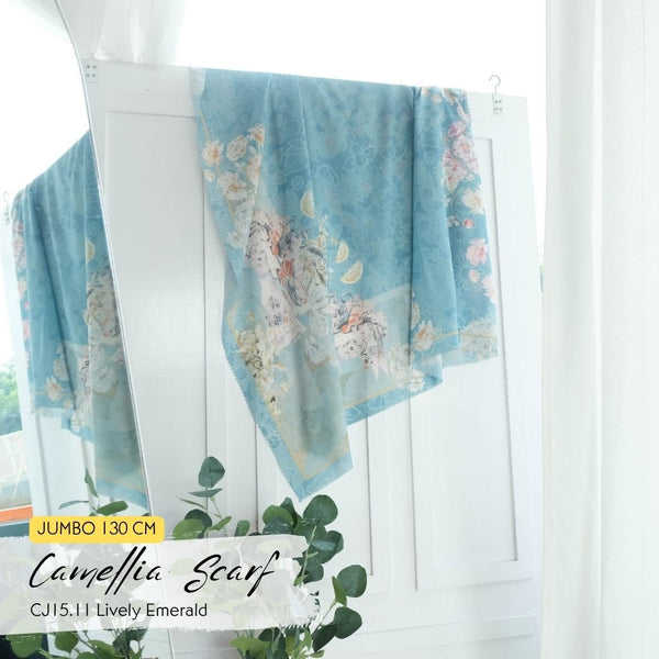 [ BUY 3 GET 1 FREE HIJAB ] Camellia Scarf Jumbo - CJ15.11 Lively Emerald