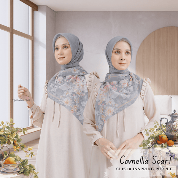 [ BUY 3 GET 1 FREE HIJAB ] Camellia Scarf - CL15.10 Inspiring Purple