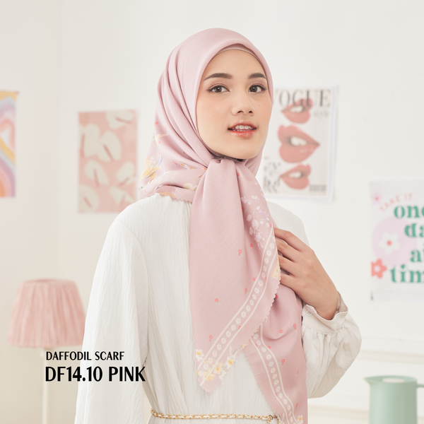 [ BUY 3 GET 1 FREE HIJAB ] Daffodil Scarf - DF14.10 Pink