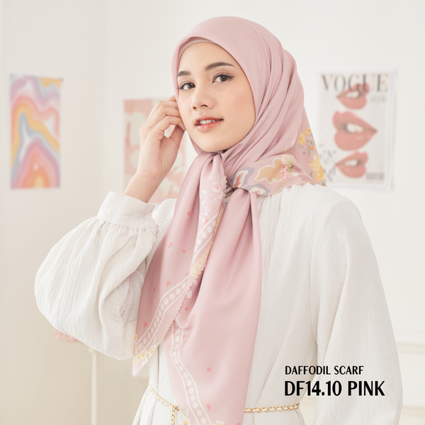 [ BUY 3 GET 1 FREE HIJAB ] Daffodil Scarf - DF14.10 Pink