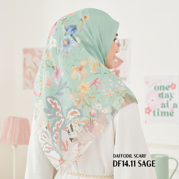 [ BUY 3 GET 1 FREE HIJAB ] Daffodil Scarf - DF14.11 Sage