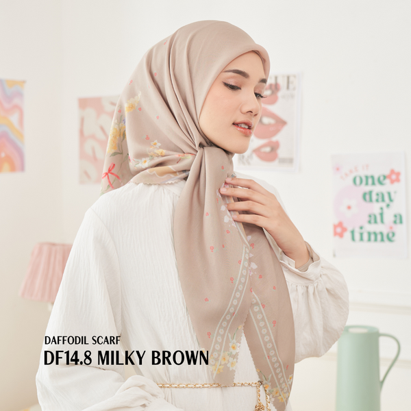 [ BUY 3 GET 1 FREE HIJAB ] Daffodil Scarf - DF14.8 Milky Brown