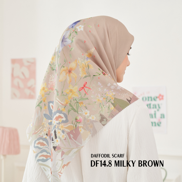 [ BUY 3 GET 1 FREE HIJAB ] Daffodil Scarf - DF14.8 Milky Brown