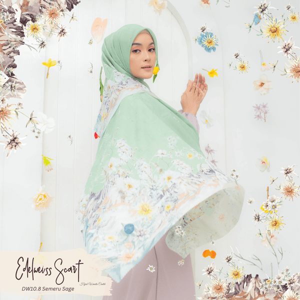 [ BUY 3 GET 1 FREE HIJAB ] Edelweis Scarf - DW10.8 Semeru Sage