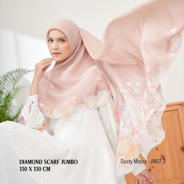 [ BUY 3 GET 1 FREE HIJAB ] Diamond Scarf JUMBO - JN07.3 Dusty Mocca