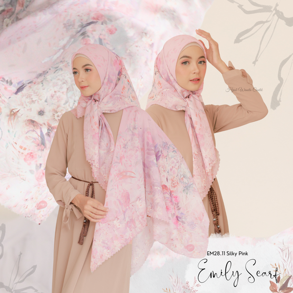 [ BUY 3 GET 1 FREE HIJAB ] Emily Scarf - EM28.11 Silky Pink