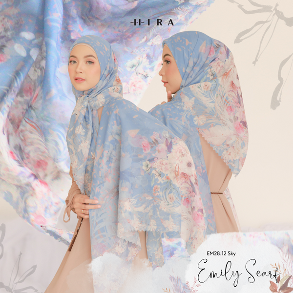 [ BUY 3 GET 1 FREE HIJAB ] Emily Scarf - EM28.12 Sky