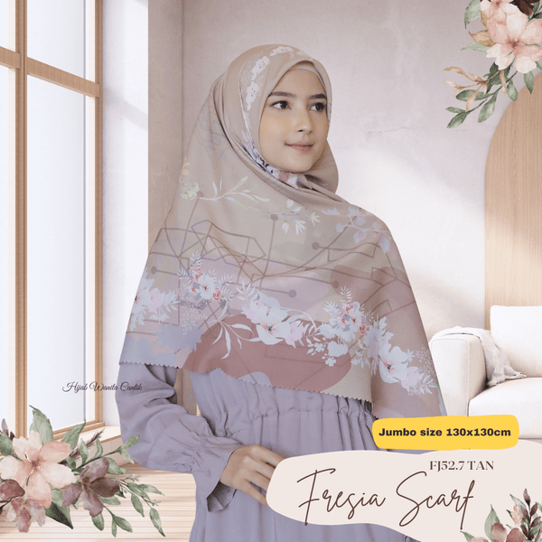 [ BUY 3 GET 1 FREE HIJAB ] Fresia Scarf JUMBO - FJ52.7 Tan