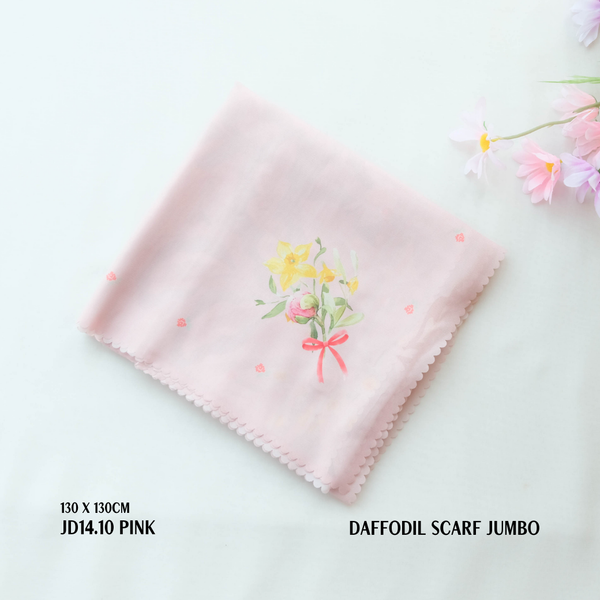 [ BUY 3 GET 1 FREE HIJAB ] Daffodil Scarf Jumbo - JD14.10 Pink