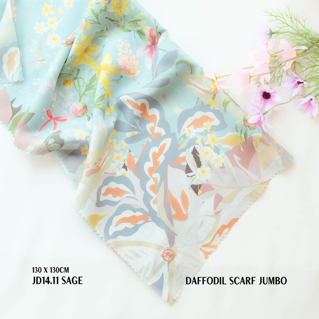 [ BUY 3 GET 1 FREE HIJAB ] Daffodil Scarf Jumbo - JD14.11 Sage