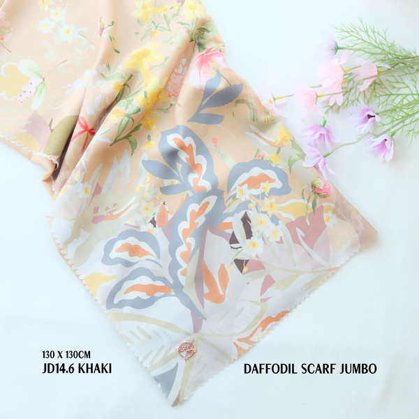 [ BUY 3 GET 1 FREE HIJAB ] Daffodil Scarf Jumbo - JD14.6 Khaki