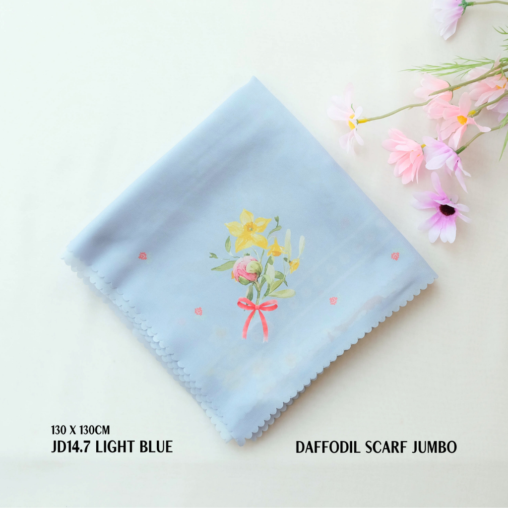 [ BUY 3 GET 1 FREE HIJAB ] Daffodil Scarf Jumbo - JD14.7 Light Blue