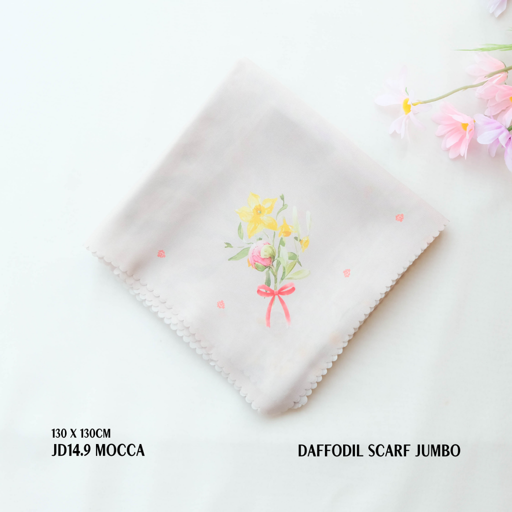 [ BUY 3 GET 1 FREE HIJAB ] Daffodil Scarf Jumbo - JD14.9 Mocca