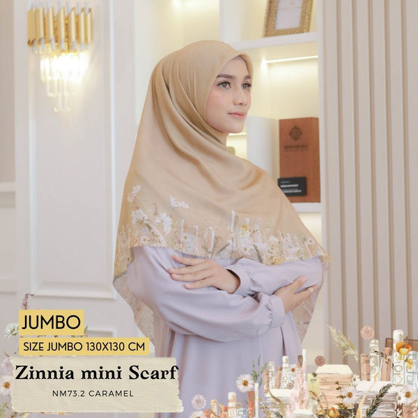 [ BUY 3 GET 1 FREE HIJAB ] Zinnia Mini Scarf - NK73.2 Caramel