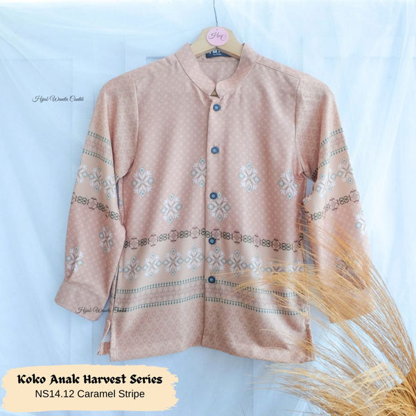 [ READY STOCK ] Koko Harvest Series Anak - NS14.12 Caramel Stripe