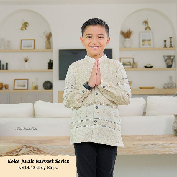 [ READY STOCK ] Koko Harvest Series Anak - NS14.42 Grey Stripe