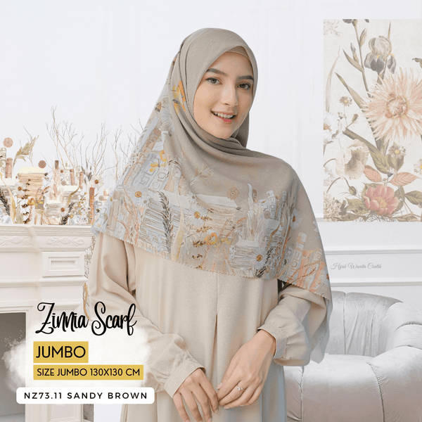 [ BUY 3 GET 1 FREE HIJAB ] Zinnia Scarf Jumbo - NZ73.11 Sandy Brown