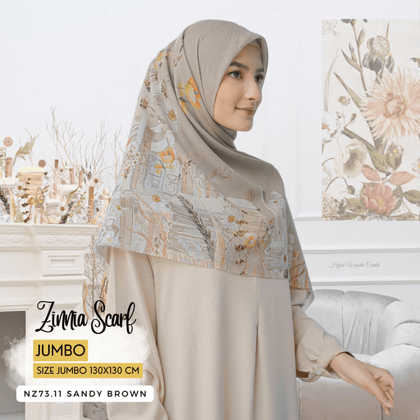 [ BUY 3 GET 1 FREE HIJAB ] Zinnia Scarf Jumbo - NZ73.11 Sandy Brown