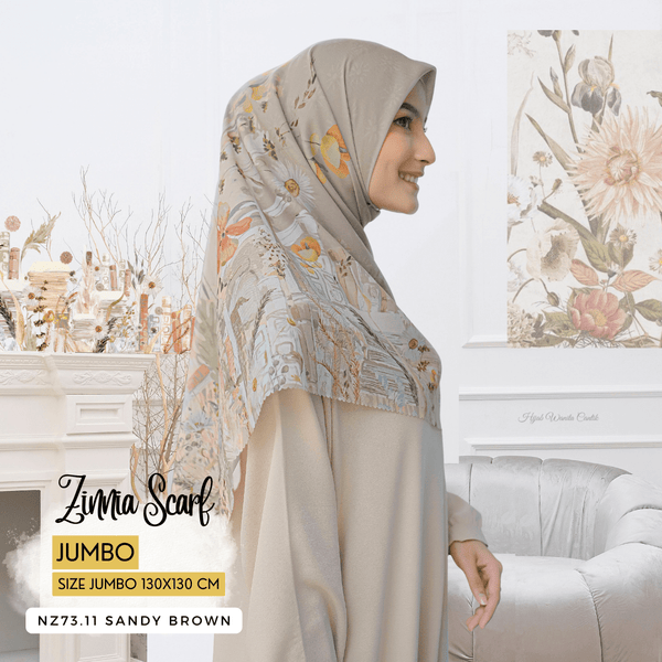 [ BUY 3 GET 1 FREE HIJAB ] Zinnia Scarf Jumbo - NZ73.11 Sandy Brown