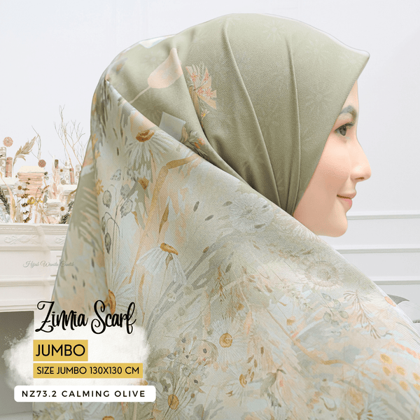 [ BUY 3 GET 1 FREE HIJAB ] Zinnia Scarf Jumbo - NZ73.2 Calming Olive