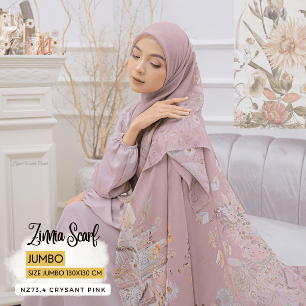 [ BUY 3 GET 1 FREE HIJAB ] Zinnia Scarf Jumbo - NZ73.4 Crysant Pink