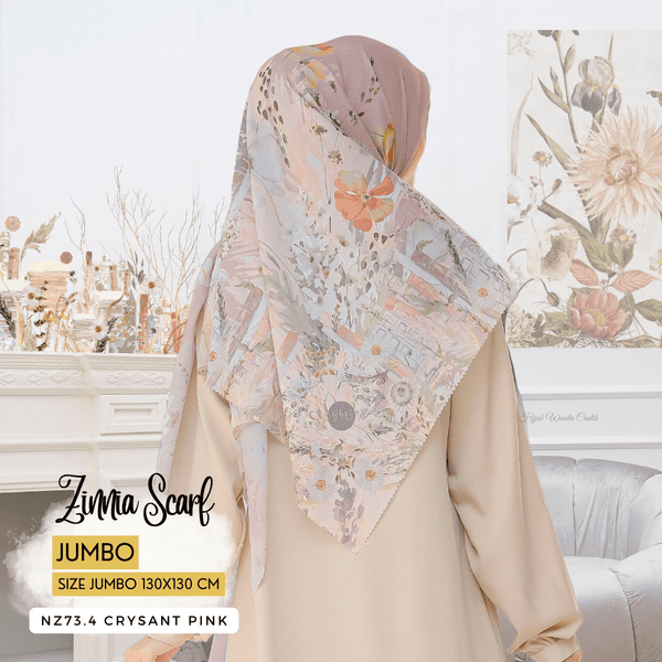 [ BUY 3 GET 1 FREE HIJAB ] Zinnia Scarf Jumbo - NZ73.4 Crysant Pink