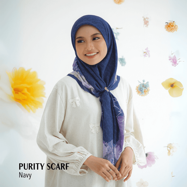 [ BUY 3 GET 1 FREE HIJAB ] Purity Scarf Icy Voal - PSV9.10 Navy