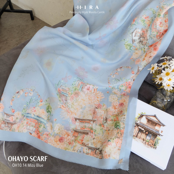 Ohayo Scarf - OH10.14 OV10.14 JO10.14 JV10.14 Mizu Blue