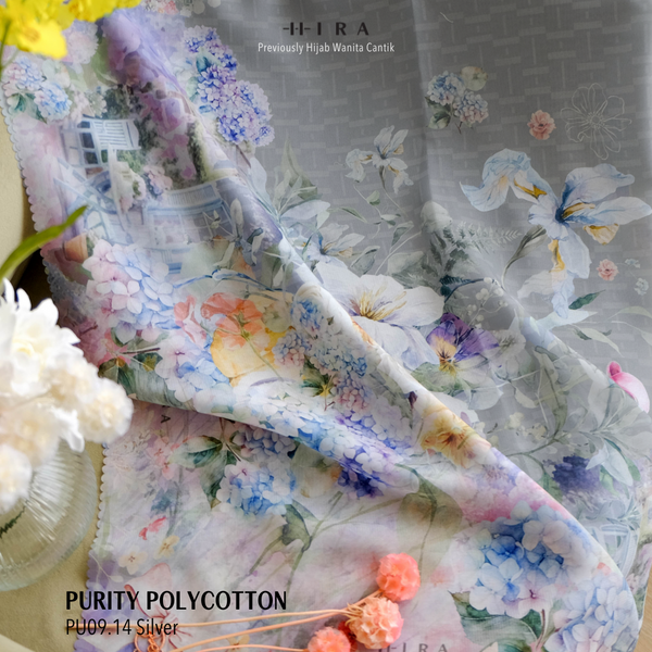 [ BUY 3 GET 1 FREE HIJAB ] Purity Scarf Polycotton - PU09.14 Silver