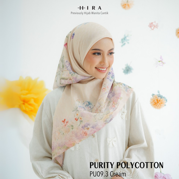 [ BUY 3 GET 1 FREE HIJAB ] Purity Scarf Polycotton - PU09.3 Cream