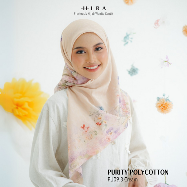 [ BUY 3 GET 1 FREE HIJAB ] Purity Scarf Polycotton - PU09.3 Cream